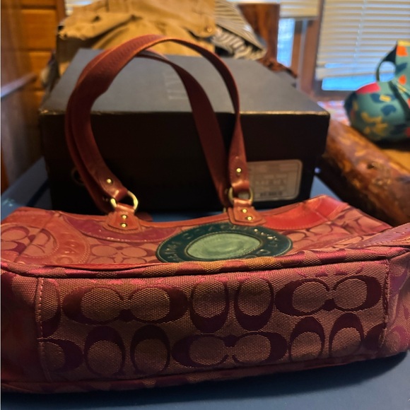 Coach Red and Teal Tote Bag - Picture 4 of 5
